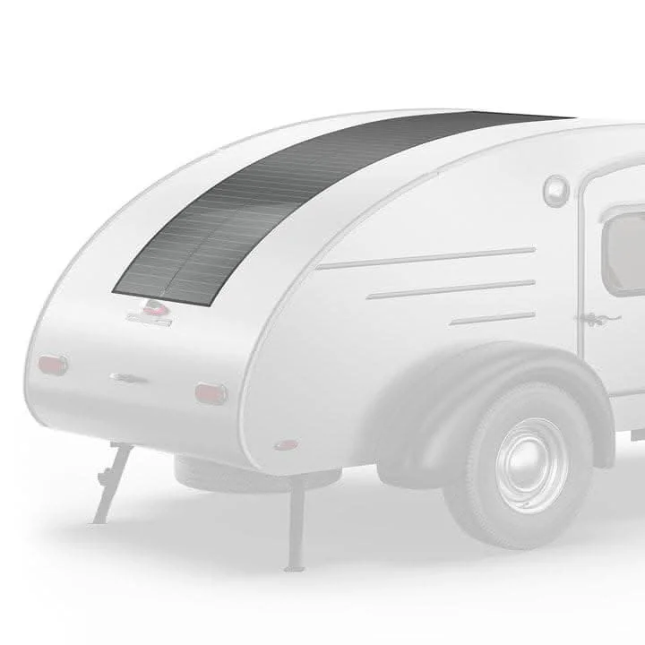 Click to zoom Bougerv Yuma 200W thin flexible solar panel on teardrop camper roof OEM