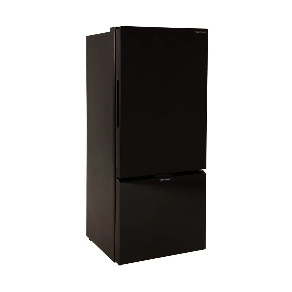 Click to zoom Furrion 10.7 cubic foot black glass bottom-freezer refrigerator