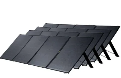 Goal Zero Nomad 400 Pro 8-pack panels with Yeti PRO solar generator bundle display