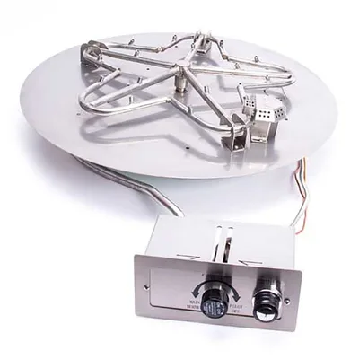 HPC Penta FPPK flame-sensing gas fire pit kit with round flat pan torpedo burner view