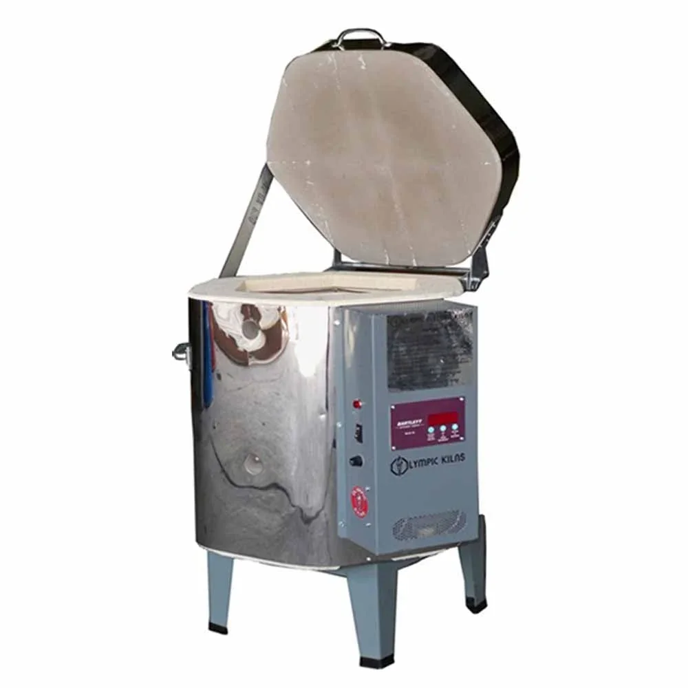 Click to zoom Olympic 1214HE high-fire test kiln with electrical box for cone-10 studio testing