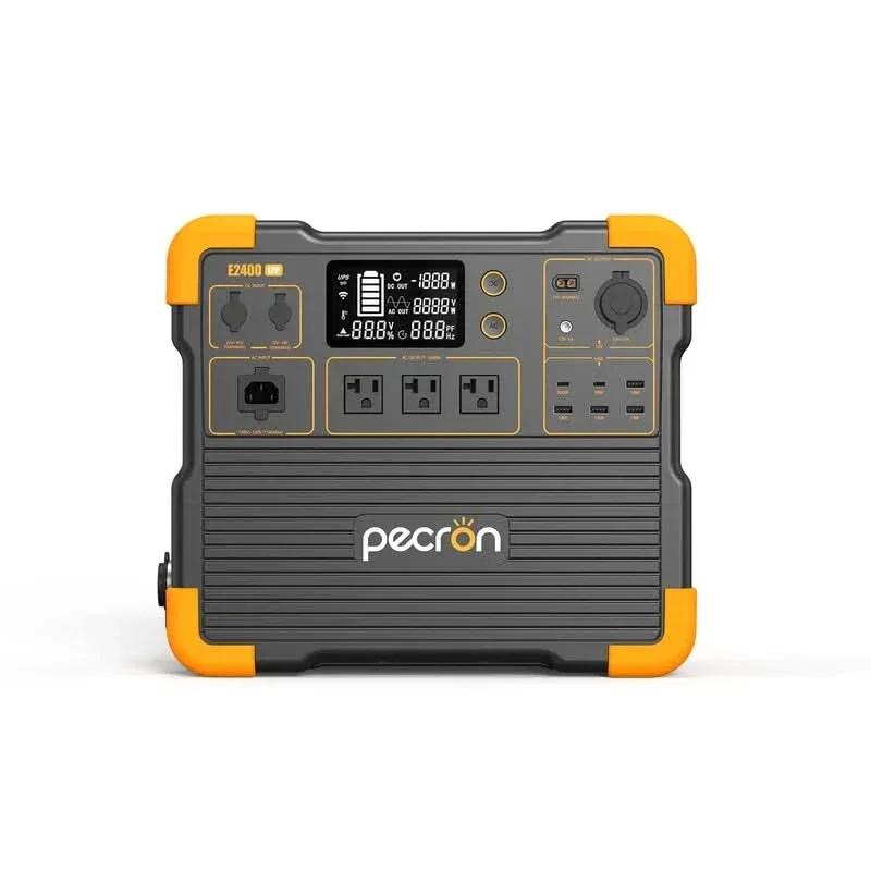 Click to zoom Pecron E2400LFP portable power station 2400W 2048Wh front display view