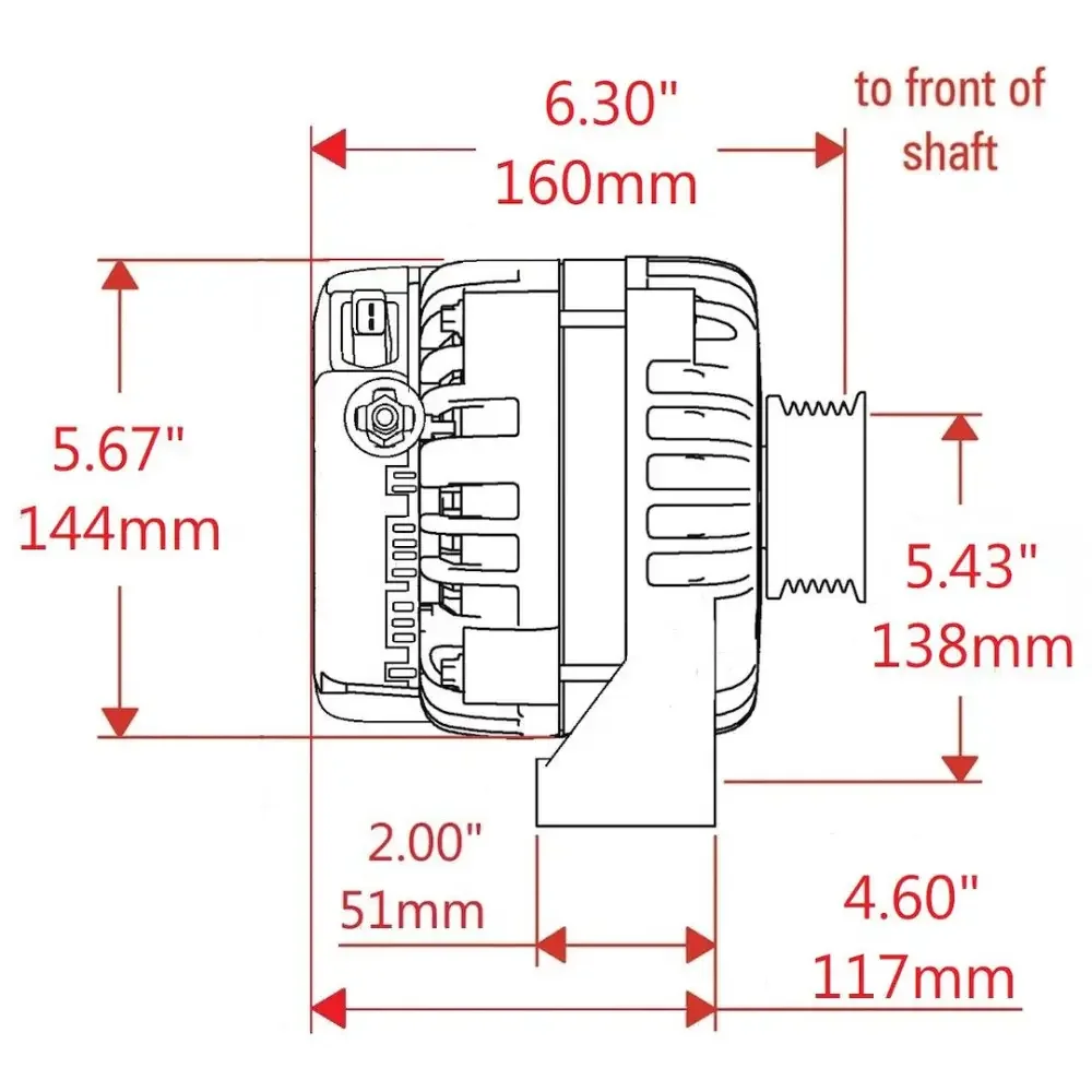 Click to zoom Powermaster 485503-17.5 one-wire high-output alternator