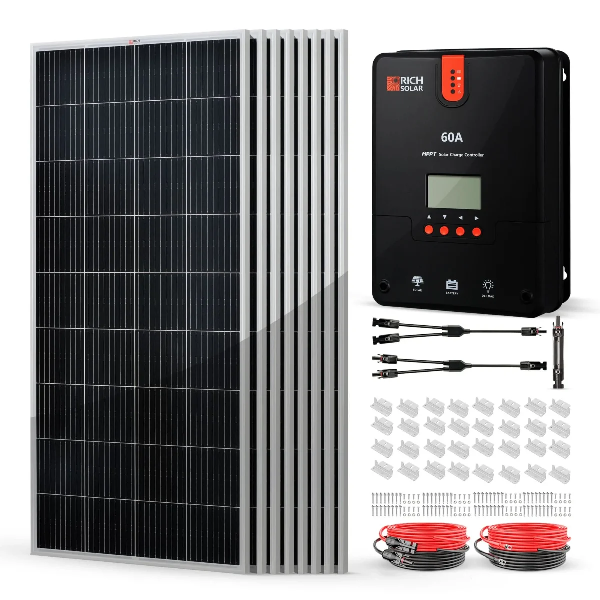 Click to zoom Rich Solar 1600W 24V off-grid solar kit eight panels