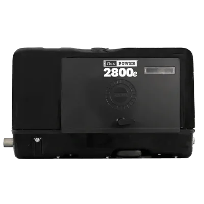 RVMP Flex Power 2800E dual-fuel installed RV generator EFI compact unit