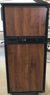 Used Atwood HE-0601 complete helium RV refrigerator pre-owned condition front view